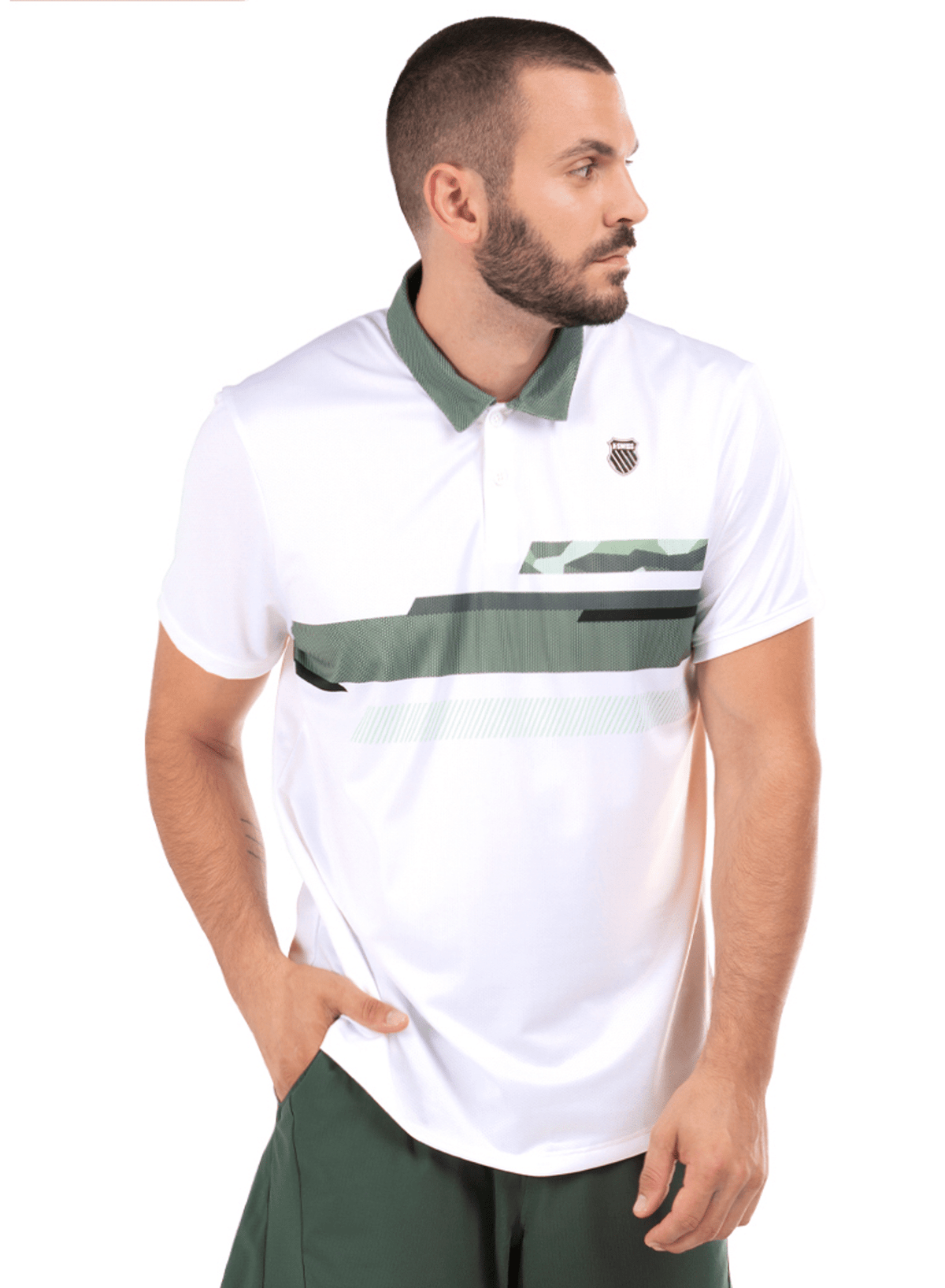 K-Swiss Popular - CAMO STRIPE POLO S/S